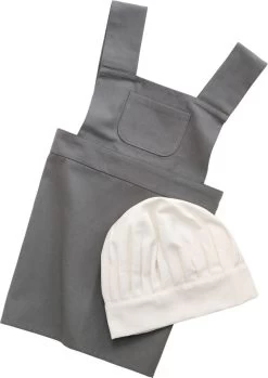 Sebra Børneforklæde M/kokkehue, Elephant Grey/classic White