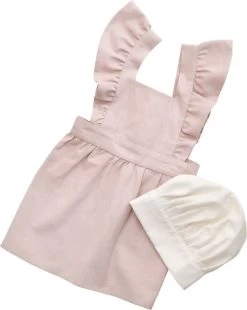 Sebra Børneforklæde M/kokkehue, Dusty Pink/classic White