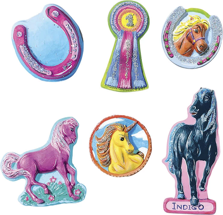 SES Creative - Støb & Mal - Heste Med Glimmer - Billede 2