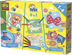 SES Creative - Min Første - 3 I 1 - Fingermaling, Farvelægni