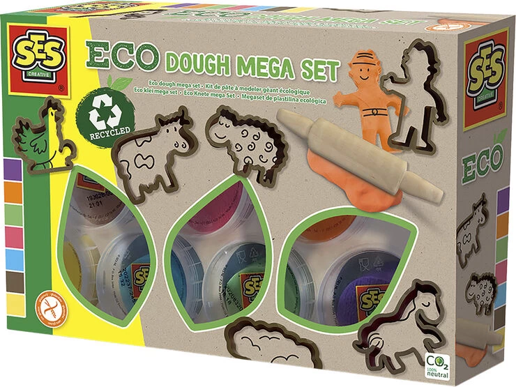 SES Creative - ECO Megasæt Med Modellervoks 7 X 90 G Med Uds